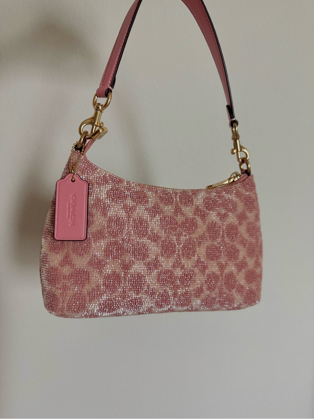 Coach Teri Shoulder bag pink beaded